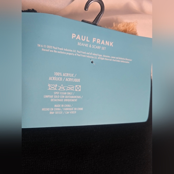 Paul Frank Black Scarf and Beige Knit Hat Set - Picture 6 of 6